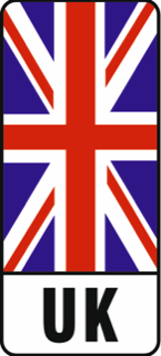 Union flag and UK badge on a number plate